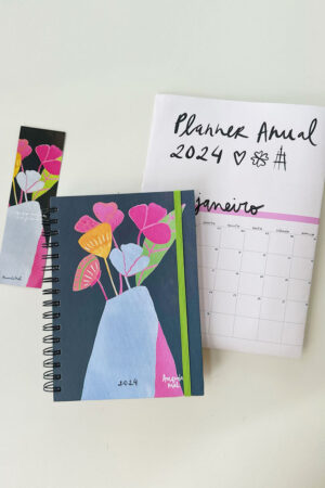 Kit: Planner Flores 2024 + Planner Anual Parede