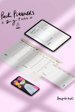 Pack Digital: Planner Semanal e Mensal + wallpapers