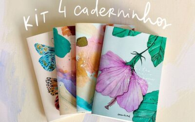 KIT de 4 caderninhos de bolso / Sketchbook