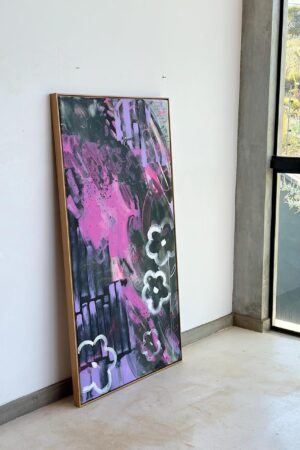 Quadro Rose, Noir et Lilac | 153 x 81 cm