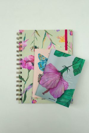 Kit Papelaria / Caderno Flores A5 e Caderninhos de Bolso