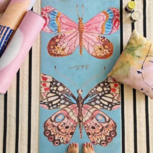 Mat de Yoga Aveludado | Borboleta Azul