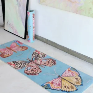 Mat de Yoga Aveludado | Borboleta Azul